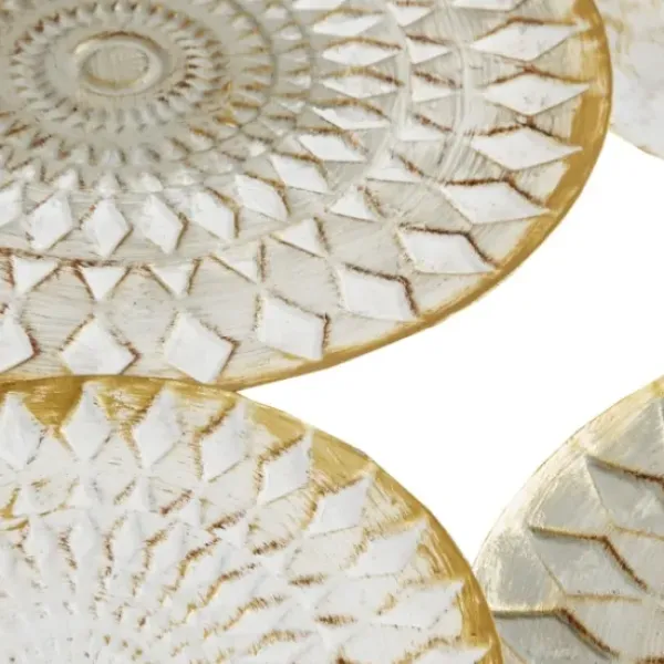 Wall Plaques-Kirkland's Home Gray White Metal Connected Circle Wall Plaque Gold