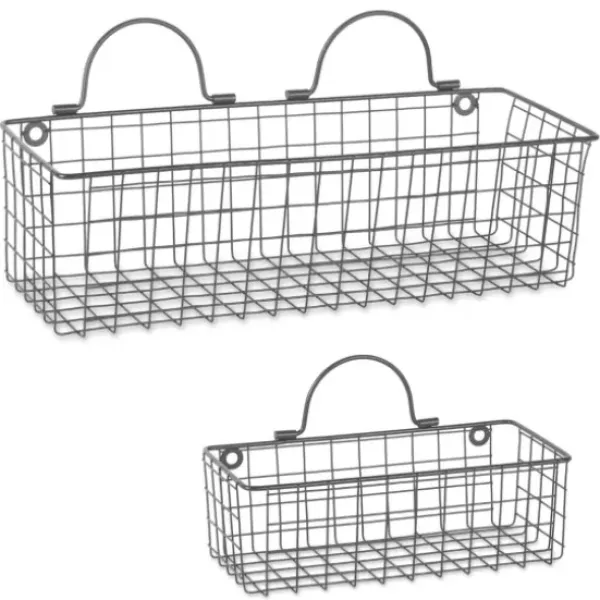 Shelves-Kirkland's Home Gray Wire Wall Baskets, Set Of 2