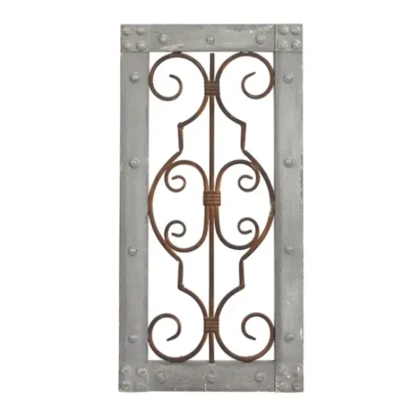 Wall Plaques-Kirkland's Home Gray Wood Traditional Scroll Wall Plaque Gray/Brown