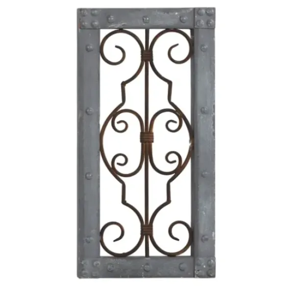 Wall Plaques-Kirkland's Home Gray Wood Traditional Scroll Wall Plaque Gray/Brown