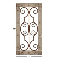 Wall Plaques-Kirkland's Home Gray Wood Traditional Scroll Wall Plaque Gray/Brown