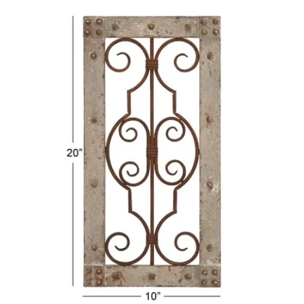 Wall Plaques-Kirkland's Home Gray Wood Traditional Scroll Wall Plaque Gray/Brown