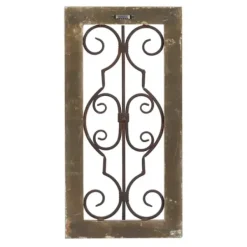 Wall Plaques-Kirkland's Home Gray Wood Traditional Scroll Wall Plaque Gray/Brown