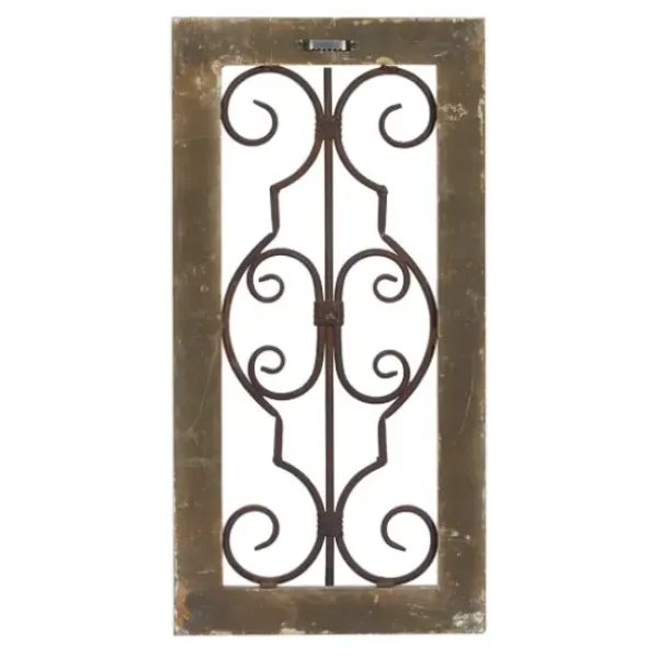 Wall Plaques-Kirkland's Home Gray Wood Traditional Scroll Wall Plaque Gray/Brown