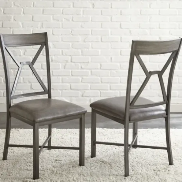 Dining Sets-Kirkland's Home Gray Wood Upholstered 5-Pc. Dining Set