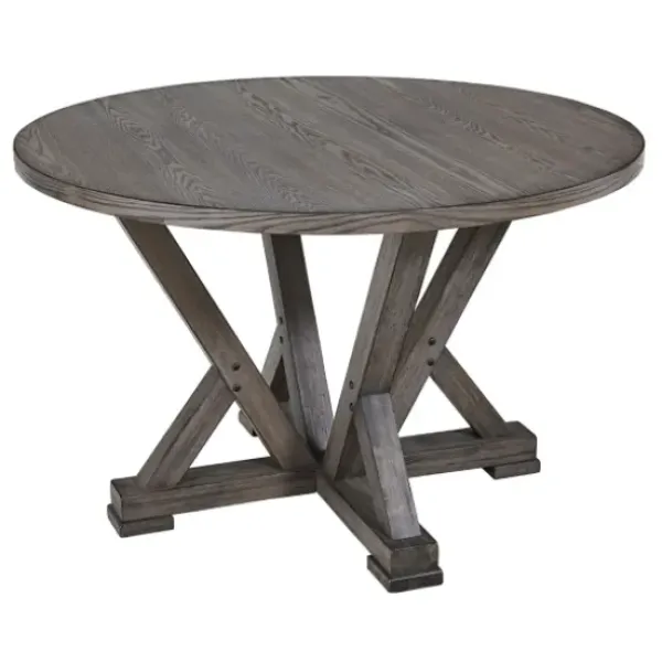 Dining Tables-Kirkland's Home Gray Wooden Fiji Round Dining Table