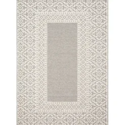 Outdoor Rugs-Kirkland's Home Gray Zig Zag Stripe Outdoor Area Rug, 5X7 Gray/Tan