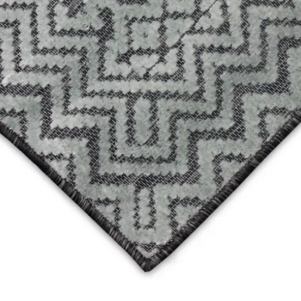Outdoor Rugs-Kirkland's Home Gray Zig-Zag Ezra Indoor/Outdoor Area Rug, 4X7 Gray/White