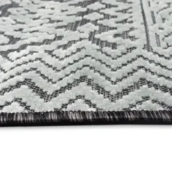 Outdoor Rugs-Kirkland's Home Gray Zig-Zag Ezra Indoor/Outdoor Area Rug, 4X7 Gray/White