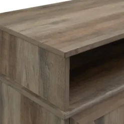 Tv Stands & Media Consoles-Kirkland's Home Graywash Rustic Fireplace Cabinet Brown
