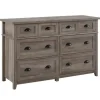 Dressers & Chests-Kirkland's Home Graywash Wood Cup Handle Dresser Tan