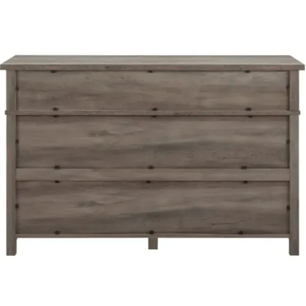 Dressers & Chests-Kirkland's Home Graywash Wood Cup Handle Dresser Tan