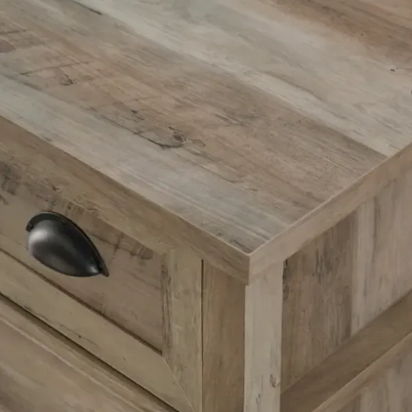 Dressers & Chests-Kirkland's Home Graywash Wood Cup Handle Dresser Tan