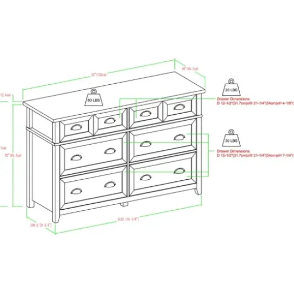 Dressers & Chests-Kirkland's Home Graywash Wood Cup Handle Dresser Tan