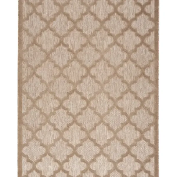 Outdoor Rugs-Kirkland's Home Greek Key Sun Shower Outdoor Area Rug, 7X9 Black/Tan