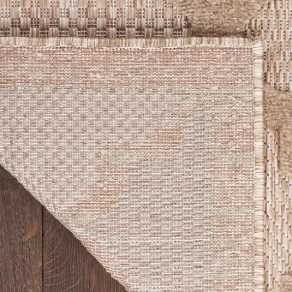 Outdoor Rugs-Kirkland's Home Greek Key Sun Shower Outdoor Area Rug, 7X9 Black/Tan