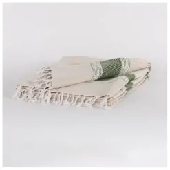 Blankets & Throws-Kirkland's Home Green And Natural Colorblock Chevron Throw Green/Tan