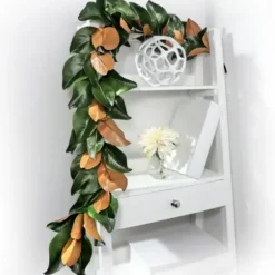 Arrangements & Greenery-Kirkland's Home Green And Orange Magnolia Leaf Garland Green/Orange