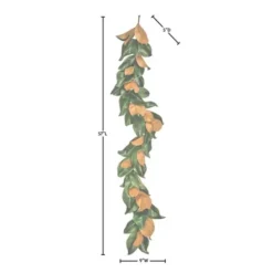 Arrangements & Greenery-Kirkland's Home Green And Orange Magnolia Leaf Garland Green/Orange