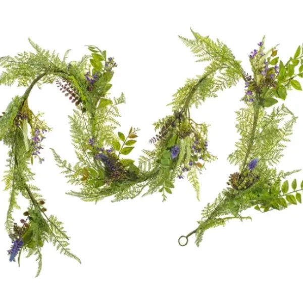 Arrangements & Greenery-Kirkland's Home Green And Purple Maytime Garland Purple/Green