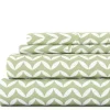 Bed Sheets-Kirkland's Home Green And White Chevron 3-Pc. Twin Sheet Set Green/White