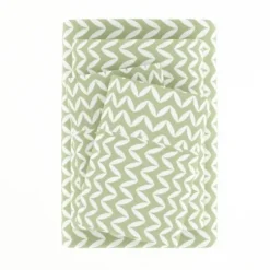 Bed Sheets-Kirkland's Home Green And White Chevron 3-Pc. Twin Sheet Set Green/White
