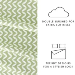 Bed Sheets-Kirkland's Home Green And White Chevron 3-Pc. Twin Sheet Set Green/White