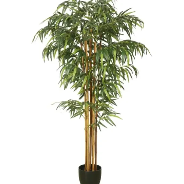 Trees & Topiaries-Kirkland's Home Green Bamboo Tree In Black Planter