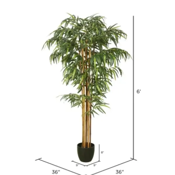 Trees & Topiaries-Kirkland's Home Green Bamboo Tree In Black Planter