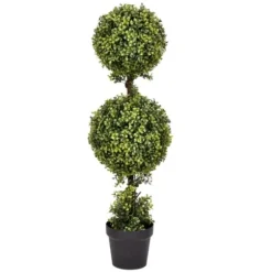 Trees & Topiaries-Kirkland's Home Green Double Ball Boxwood Potted Topiary