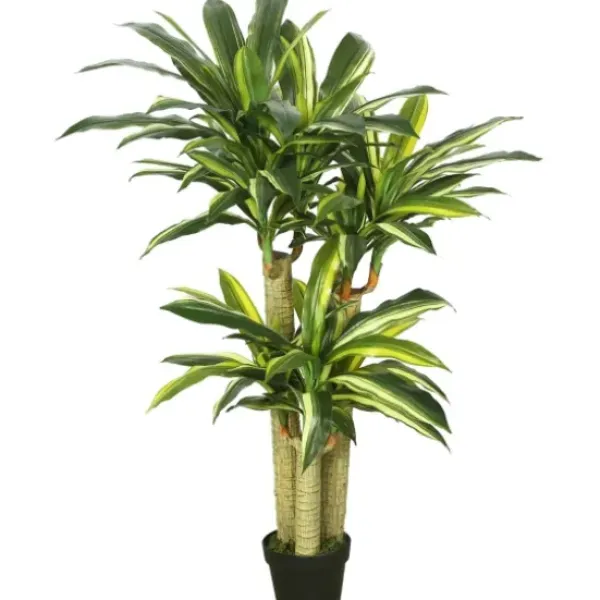 Trees & Topiaries-Kirkland's Home Green Dracaena Tree In Black Planter