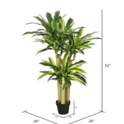 Trees & Topiaries-Kirkland's Home Green Dracaena Tree In Black Planter