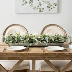 Arrangements & Greenery-Kirkland's Home Green Eucalyptus Galvanized Centerpiece Green/Silver