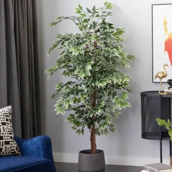 Trees & Topiaries-Kirkland's Home Green Ficus Potted Tree, 73 In.