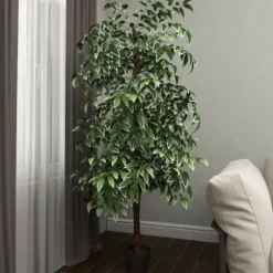 Trees & Topiaries-Kirkland's Home Green Ficus Potted Tree, 73 In.