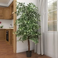 Trees & Topiaries-Kirkland's Home Green Ficus Potted Tree, 73 In.