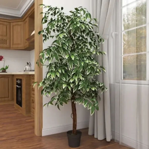 Trees & Topiaries-Kirkland's Home Green Ficus Potted Tree, 73 In.