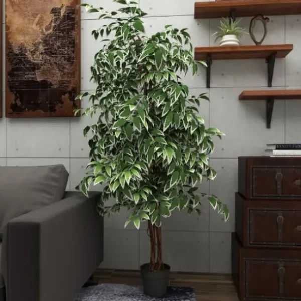 Trees & Topiaries-Kirkland's Home Green Ficus Potted Tree, 73 In.