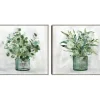 Canvas Art-Kirkland's Home Green Garden 2-Pc. Framed Canvas Art Print Set Gray