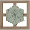 Wall Plaques-Kirkland's Home Green Metal Flower Wood Frame Wall Sculpture Green/Brown