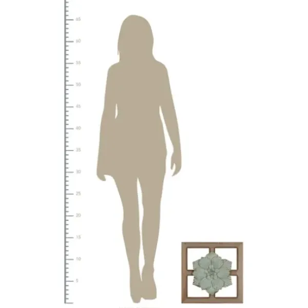 Wall Plaques-Kirkland's Home Green Metal Flower Wood Frame Wall Sculpture Green/Brown