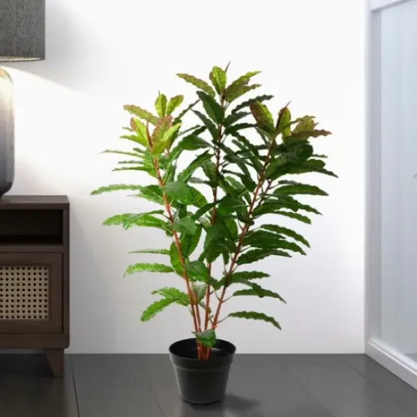 Trees & Topiaries-Kirkland's Home Green Myrtle Tree In Black Planter