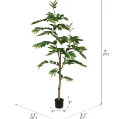 Trees & Topiaries-Kirkland's Home Green Nandina Tree In Black Planter