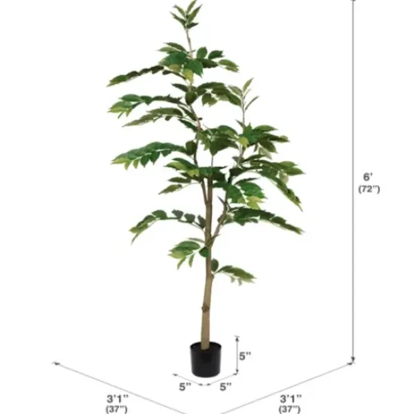 Trees & Topiaries-Kirkland's Home Green Nandina Tree In Black Planter