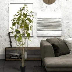 Trees & Topiaries-Kirkland's Home Green Potted Cotinus Coggygria Tree, 6 Ft.