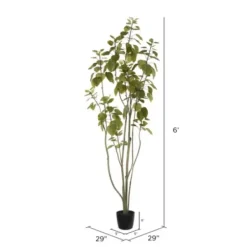 Trees & Topiaries-Kirkland's Home Green Potted Cotinus Coggygria Tree, 6 Ft.