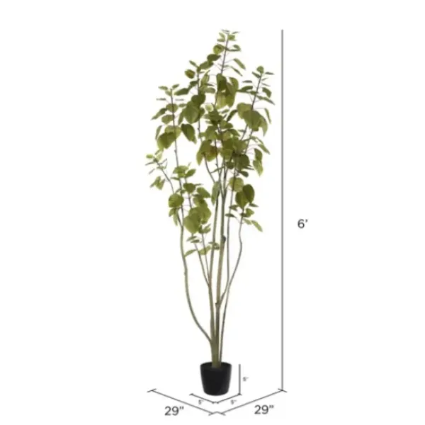 Trees & Topiaries-Kirkland's Home Green Potted Cotinus Coggygria Tree, 6 Ft.