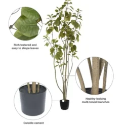 Trees & Topiaries-Kirkland's Home Green Potted Cotinus Coggygria Tree, 6 Ft.