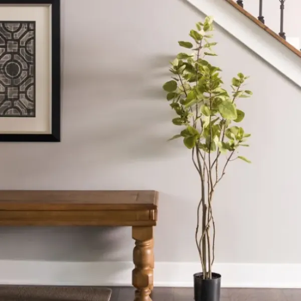 Trees & Topiaries-Kirkland's Home Green Potted Cotinus Coggygria Tree, 4 Ft.