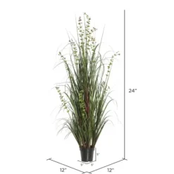 Trees & Topiaries-Kirkland's Home Green Potted Eucalyptus Grass, 24 In.